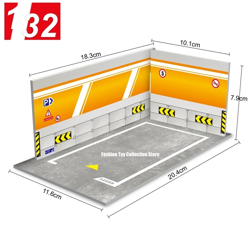 Diorama 1/32 Car Garage Parking Lot Model PVC Garage DIY Scene DieCast Car Model For Kids Present