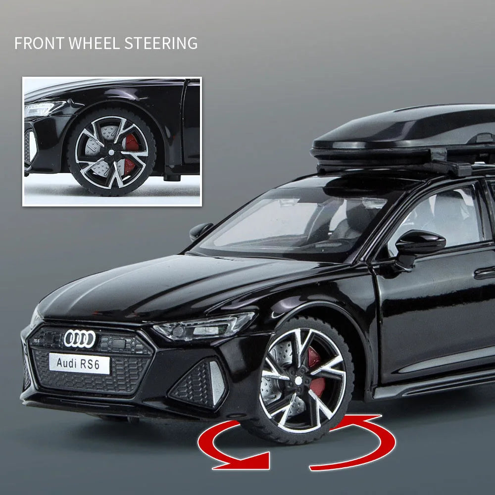 1:32 Audi RS6 – Alloy Diecast Car with Sound & Light | Openable Doors | Gift for Kids & Adults – OksadeLtd™