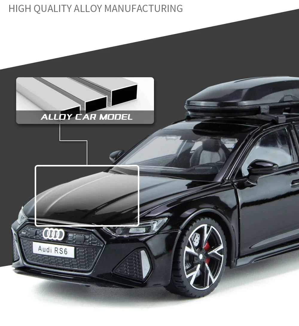 1:32 Audi RS6 – Alloy Diecast Car with Sound & Light | Openable Doors | Gift for Kids & Adults – OksadeLtd™
