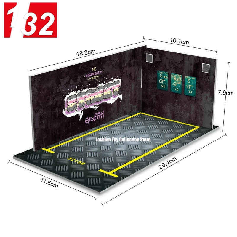 Diorama 1/32 Car Garage Parking Lot Model PVC Garage DIY Scene DieCast Car Model For Kids Present