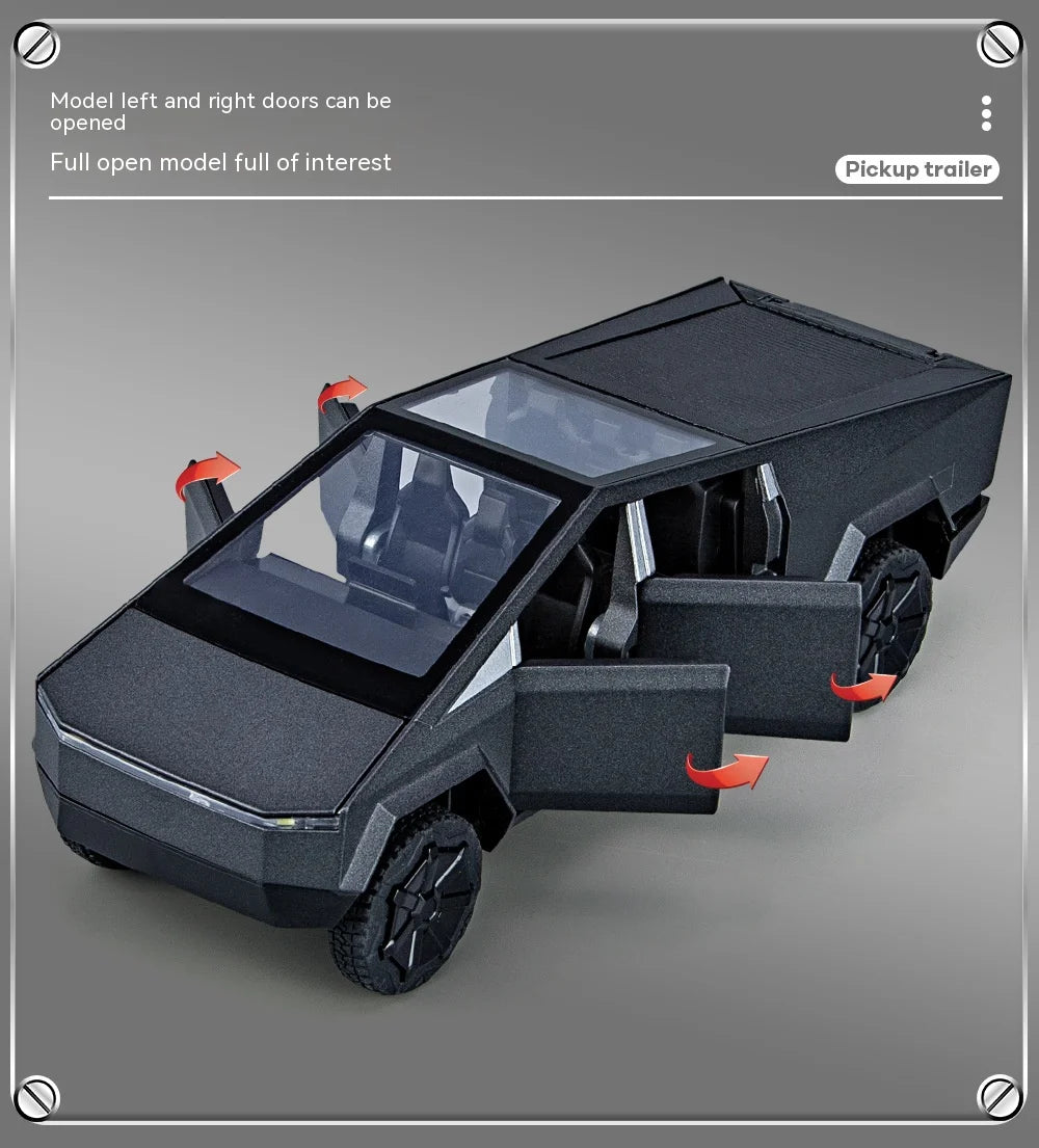 1:32 Cybertruck Diecast Pickup – Sound & Light Metal Toy Truck for Boys (Age 3+) – OksadeLtd™