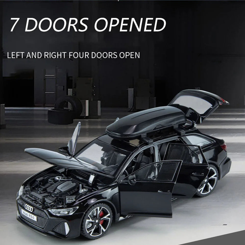 1:32 Audi RS6 – Alloy Diecast Car with Sound & Light | Openable Doors | Gift for Kids & Adults – OksadeLtd™
