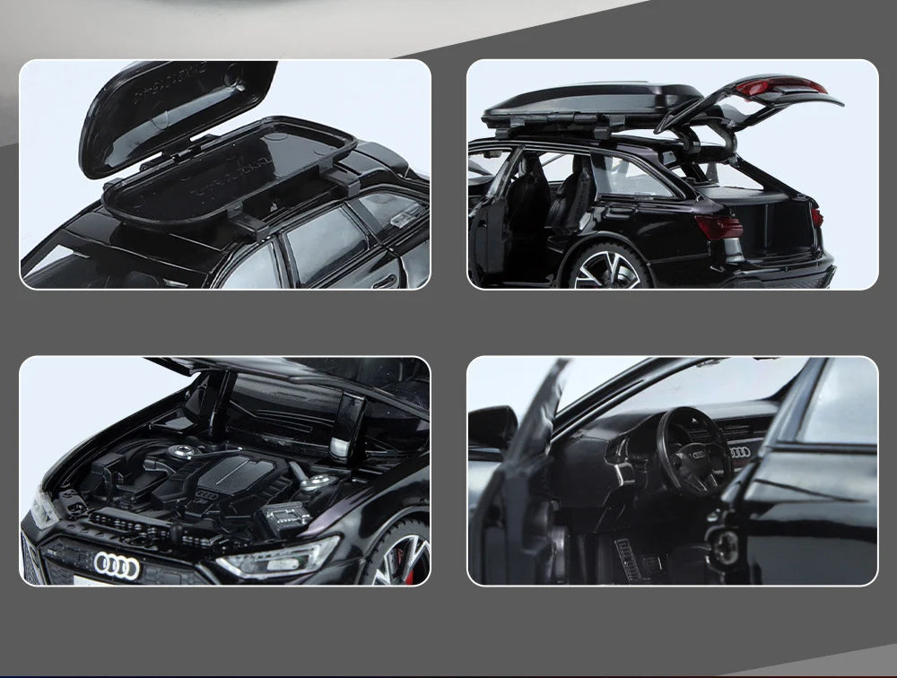 1:32 Audi RS6 – Alloy Diecast Car with Sound & Light | Openable Doors | Gift for Kids & Adults – OksadeLtd™