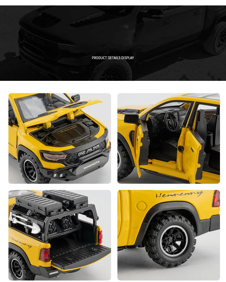 1:32 Dodge Mammoth 1000 TRX – Diecast Alloy Pickup Truck with Sound & Light | Off-Road Toy Gift – OksadeLtd™