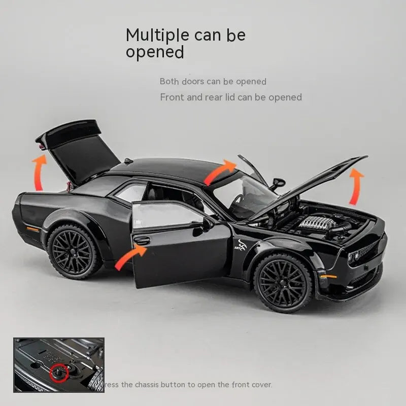1:32 Dodge Hellcat Diecast Car – Pull Back, Sound & Light | Metal Model – OksadeLtd™