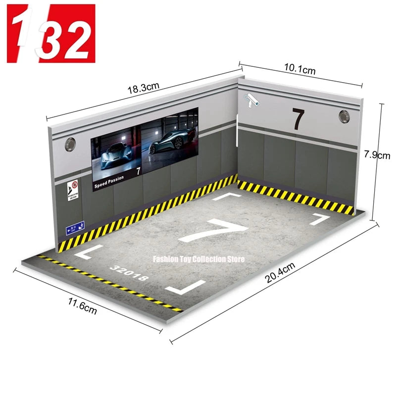 Diorama 1/32 Car Garage Parking Lot Model PVC Garage DIY Scene DieCast Car Model For Kids Present