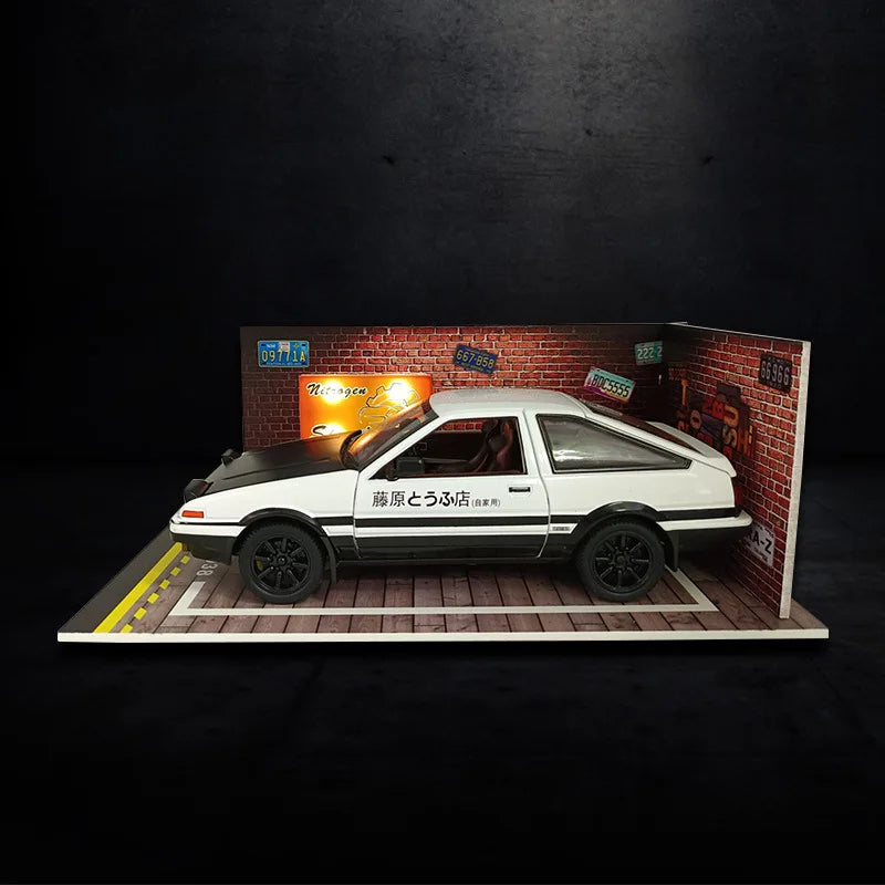 1/32 1/24 Scale PVC Material with Light Alloy Diecast Car Model Assembly Toy Simulation Underground Parking Lot Building Model