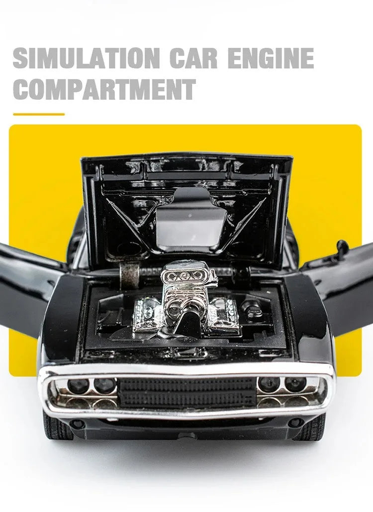 1:32 1970 Dodge Charger – Diecast Sports Car with Sound & Light | Pull-Back Toy Gift – OksadeLtd™