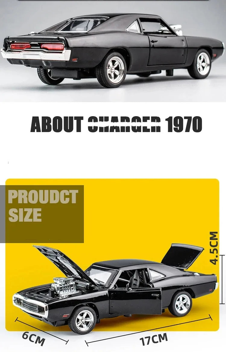 1:32 1970 Dodge Charger – Diecast Sports Car with Sound & Light | Pull-Back Toy Gift – OksadeLtd™