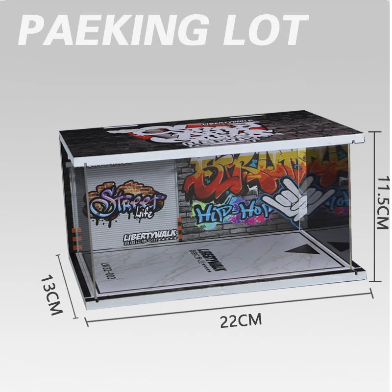 Diorama 1 32 Garage for Diecast Model Car Toy Display Case PVC Parking Lot Model Simulation Miniature Parking Space Scene