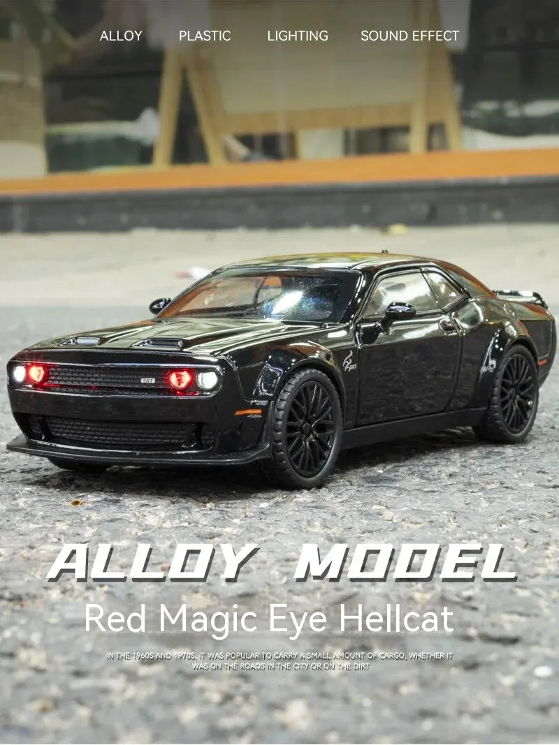 1:32 Dodge Hellcat Diecast Car – Pull Back, Sound & Light | Metal Model – OksadeLtd™