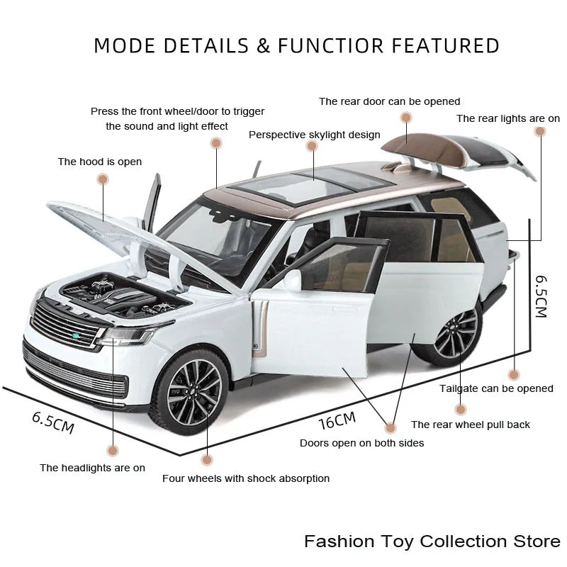 1:32 Range Rover SV 2022 – Alloy Diecast Car with Sound & Light | Pull-Back Toy & Decoration – OksadeLtd™