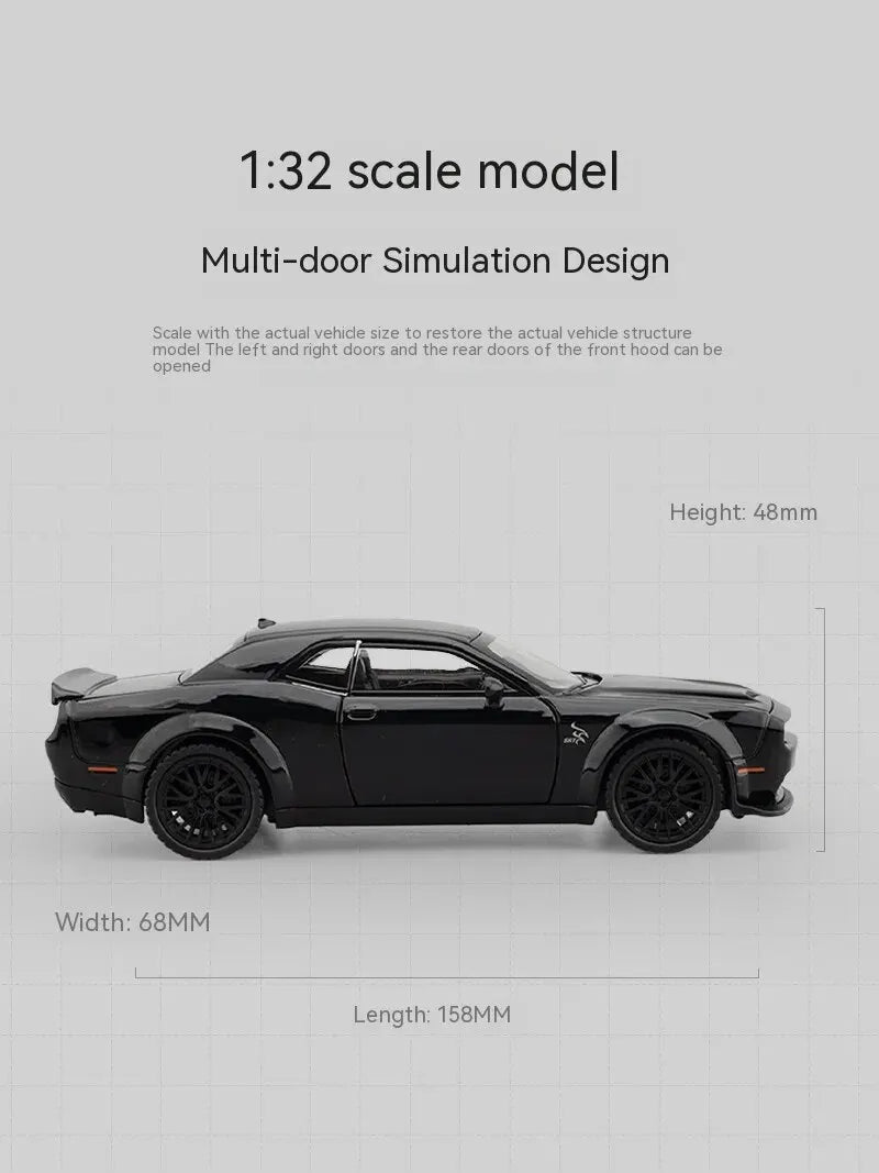 1:32 Dodge Hellcat Diecast Car – Pull Back, Sound & Light | Metal Model – OksadeLtd™