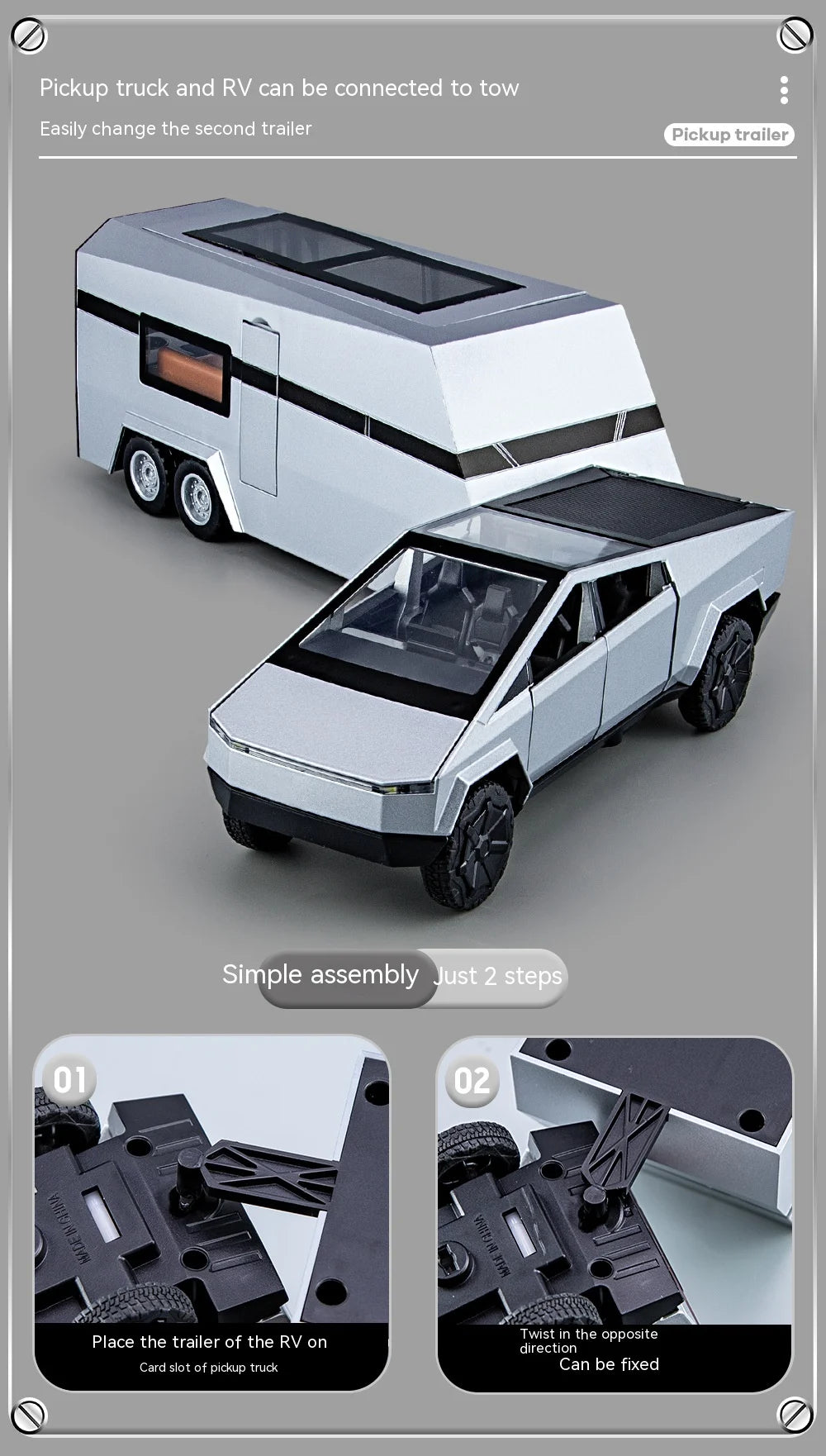 1:32 Cybertruck Diecast Pickup – Sound & Light Metal Toy Truck for Boys (Age 3+) – OksadeLtd™