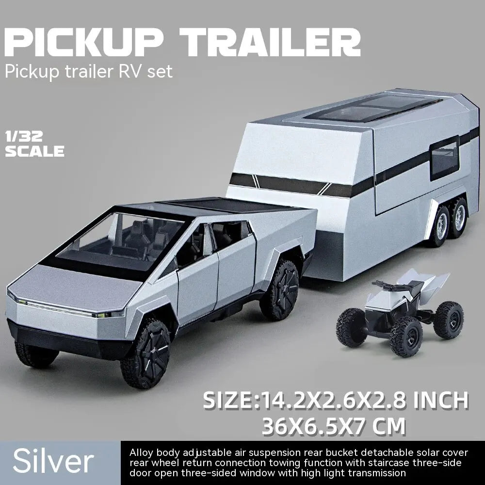 1:32 Cybertruck Diecast Pickup – Sound & Light Metal Toy Truck for Boys (Age 3+) – OksadeLtd™