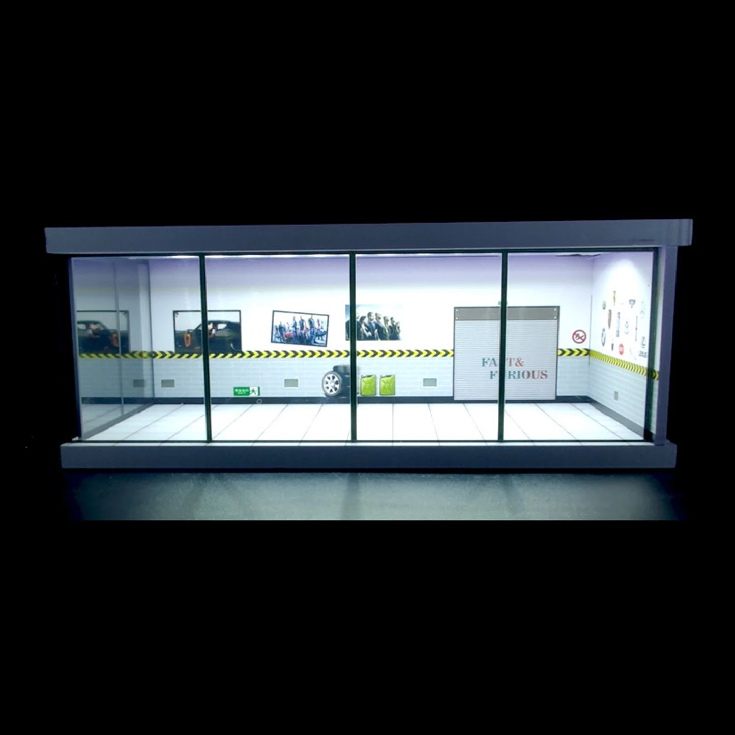 1/64 Diorama Car Garage Model LED Lighting City Car Showroom Scene for Miniatures Vehicles Display Model Assembled Parking Lot