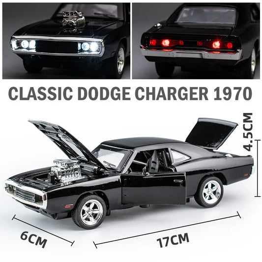 1:32 1970 Dodge Charger – Diecast Sports Car with Sound & Light | Pull-Back Toy Gift – OksadeLtd™