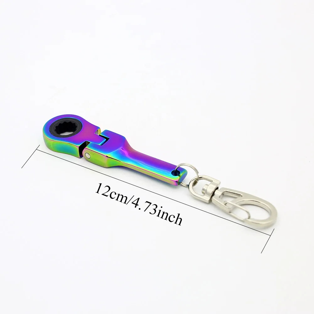 Tuningkeychains JDM Car Auto Tuning Parts 10mm Ratchet Wrench Keychain Keyring Key Ring Metal
