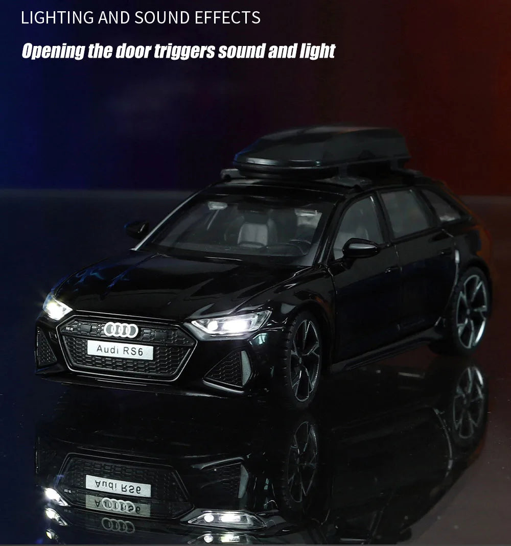 1:32 Audi RS6 – Alloy Diecast Car with Sound & Light | Openable Doors | Gift for Kids & Adults – OksadeLtd™