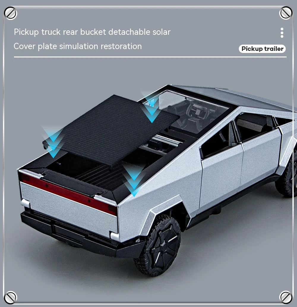 1:32 Cybertruck Diecast Pickup – Sound & Light Metal Toy Truck for Boys (Age 3+) – OksadeLtd™