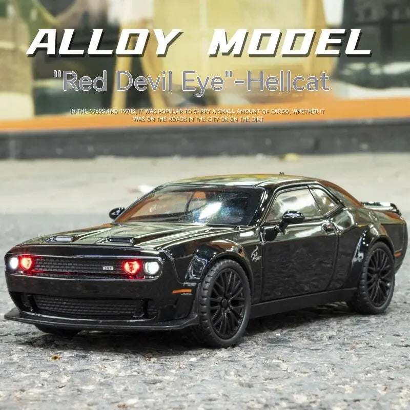 1:32 Dodge Hellcat Diecast Car – Pull Back, Sound & Light | Metal Model – OksadeLtd™
