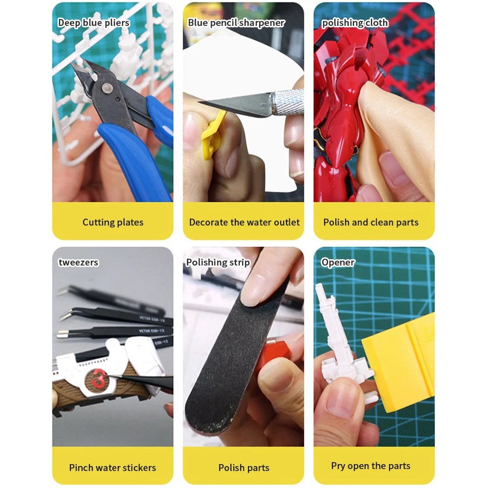 Model Basic Tools for Craft DIY Model Car Hobby Building Repairing Assembly Tool Handmade Scissors Tweezers Building Making Kit