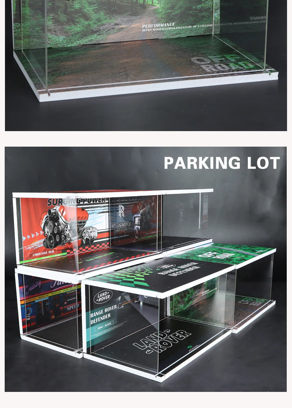 Diorama 1 32 Garage for Diecast Model Car Toy Display Case PVC Parking Lot Model Simulation Miniature Parking Space Scene
