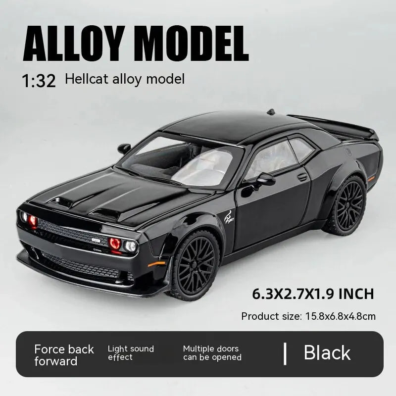 1:32 Dodge Hellcat Diecast Car – Pull Back, Sound & Light | Metal Model – OksadeLtd™