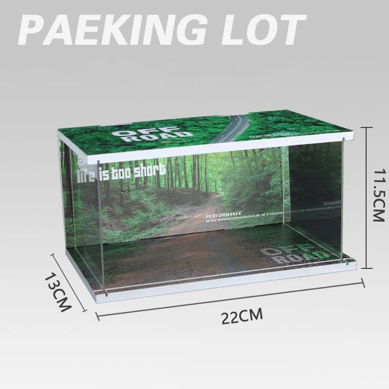 Diorama 1 32 Garage for Diecast Model Car Toy Display Case PVC Parking Lot Model Simulation Miniature Parking Space Scene