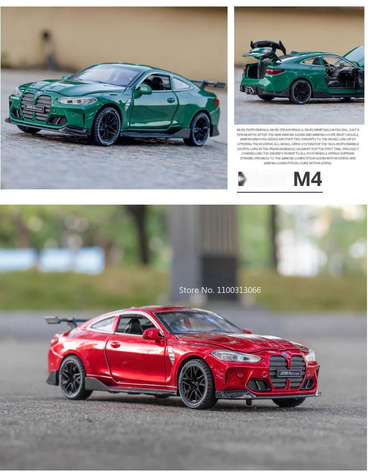 1:32 M4 Sport Car – Alloy Diecast Model with Sound & Light | Kids Toy & Birthday Gift – OksadeLtd™