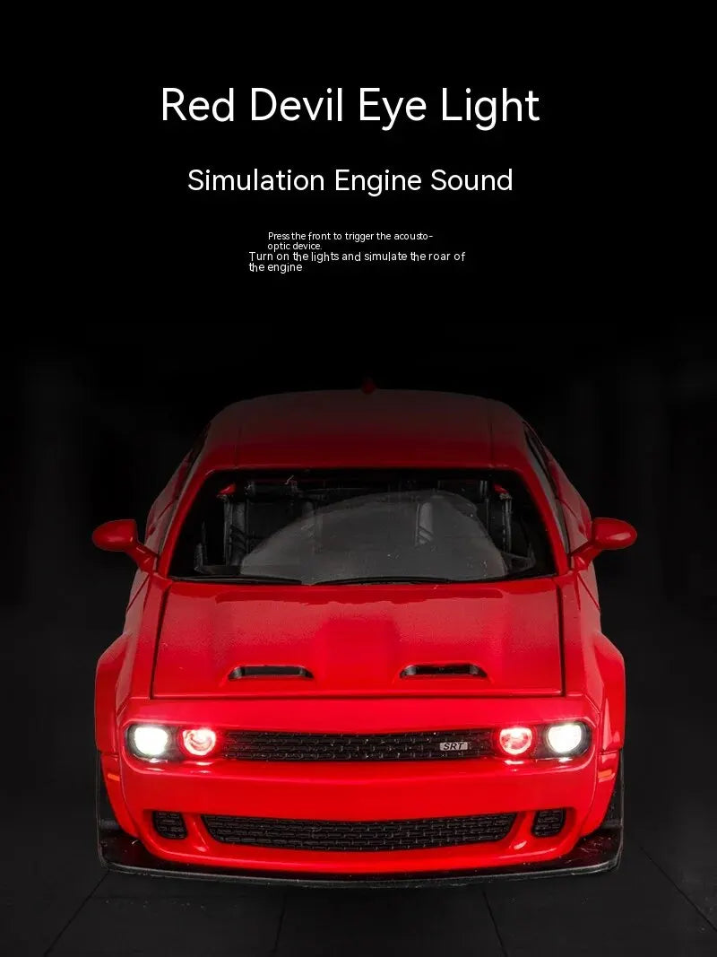 1:32 Dodge Hellcat Diecast Car – Pull Back, Sound & Light | Metal Model – OksadeLtd™