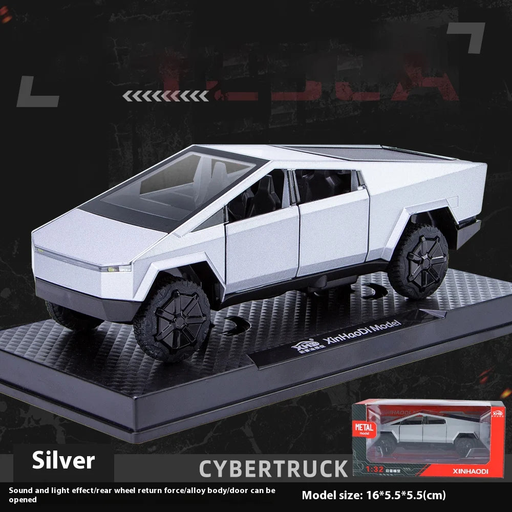1:32 Cybertruck Diecast Pickup – Sound & Light Metal Toy Truck for Boys (Age 3+) – OksadeLtd™