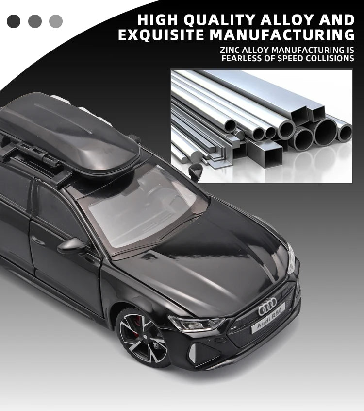 1:32 Audi RS6 Black – Diecast Metal Pull-Back Car | Gift for Kids – OksadeLtd™
