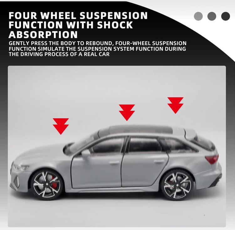 1:32 Audi RS6 Black – Diecast Metal Pull-Back Car | Gift for Kids – OksadeLtd™