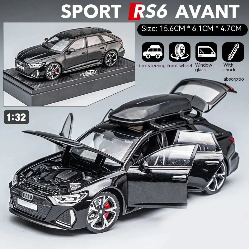 1:32 Audi RS6 Black – Diecast Metal Pull-Back Car | Gift for Kids – OksadeLtd™