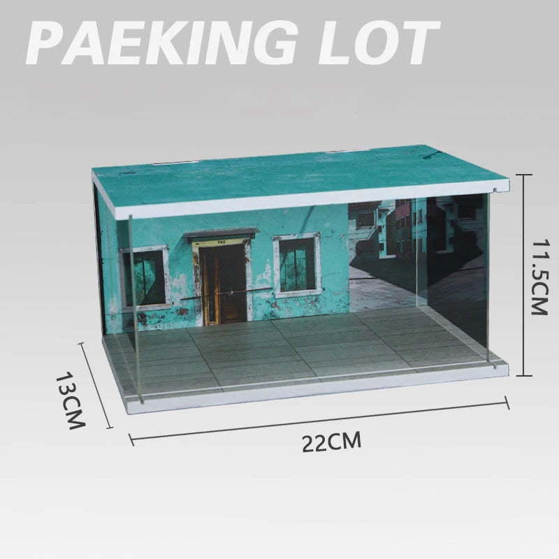 Diorama 1 32 Garage for Diecast Model Car Toy Display Case PVC Parking Lot Model Simulation Miniature Parking Space Scene