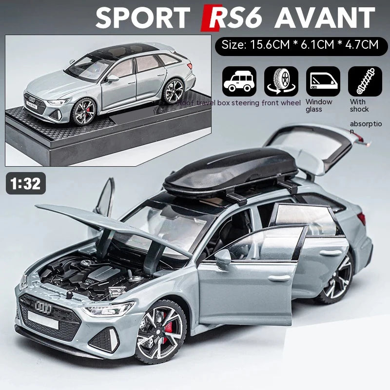 1:32 Audi RS6 Black – Diecast Metal Pull-Back Car | Gift for Kids – OksadeLtd™
