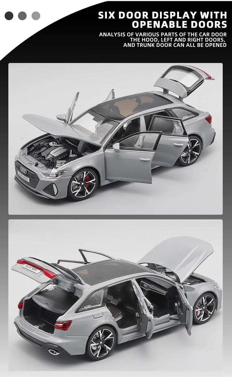 1:32 Audi RS6 Black – Diecast Metal Pull-Back Car | Gift for Kids – OksadeLtd™