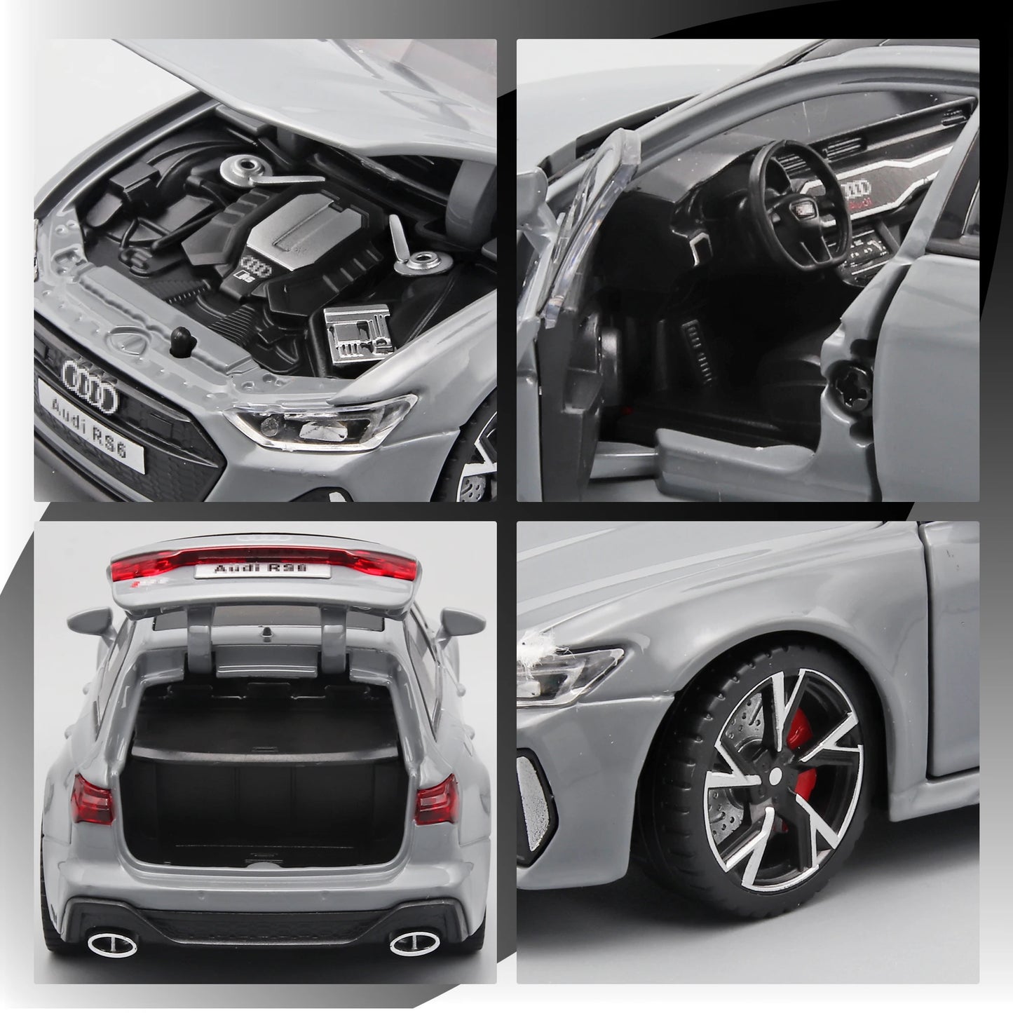 1:32 Audi RS6 Black – Diecast Metal Pull-Back Car | Gift for Kids – OksadeLtd™