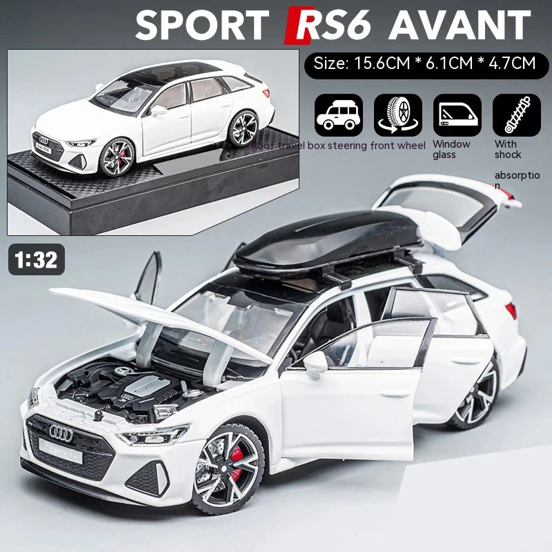 1:32 Audi RS6 Black – Diecast Metal Pull-Back Car | Gift for Kids – OksadeLtd™