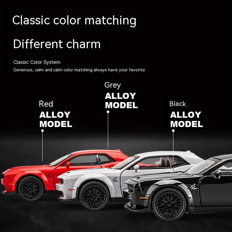 1:32 Dodge Hellcat Diecast Car – Pull Back, Sound & Light | Metal Model – OksadeLtd™