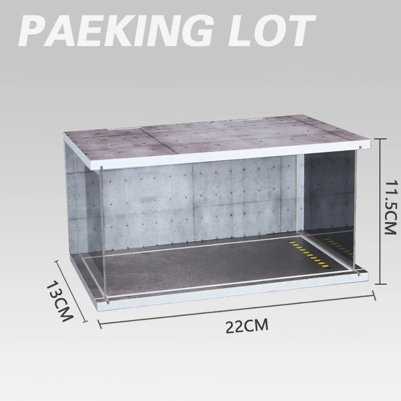 Diorama 1 32 Garage for Diecast Model Car Toy Display Case PVC Parking Lot Model Simulation Miniature Parking Space Scene