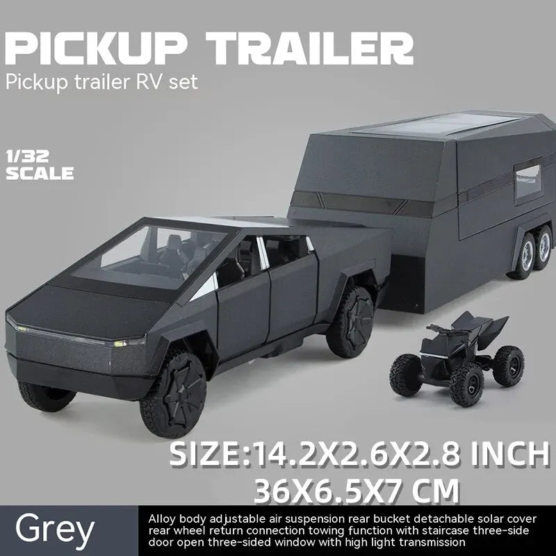 1:32 Cybertruck Diecast Pickup – Sound & Light Metal Toy Truck for Boys (Age 3+) – OksadeLtd™