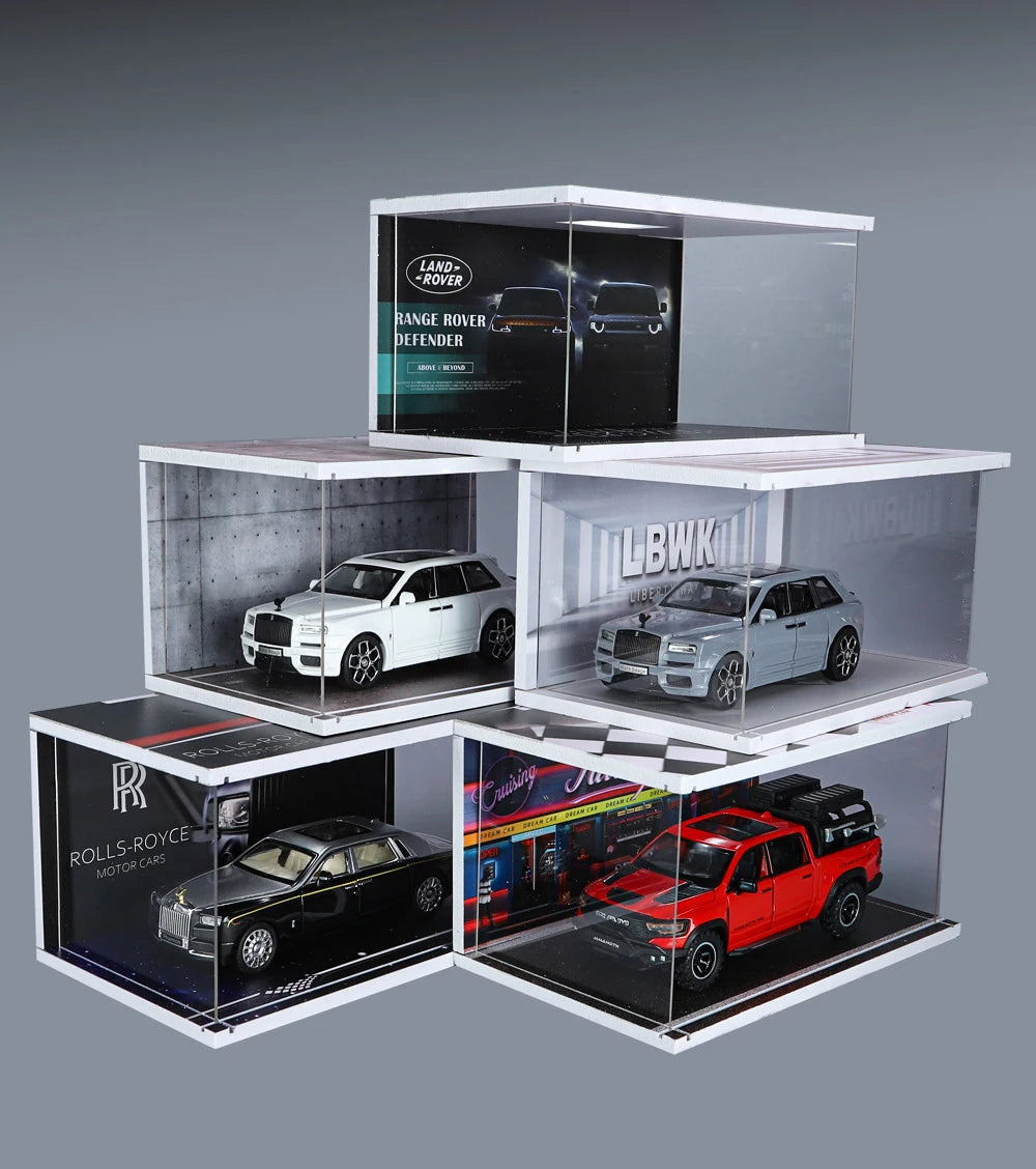 Diorama 1 32 Garage for Diecast Model Car Toy Display Case PVC Parking Lot Model Simulation Miniature Parking Space Scene