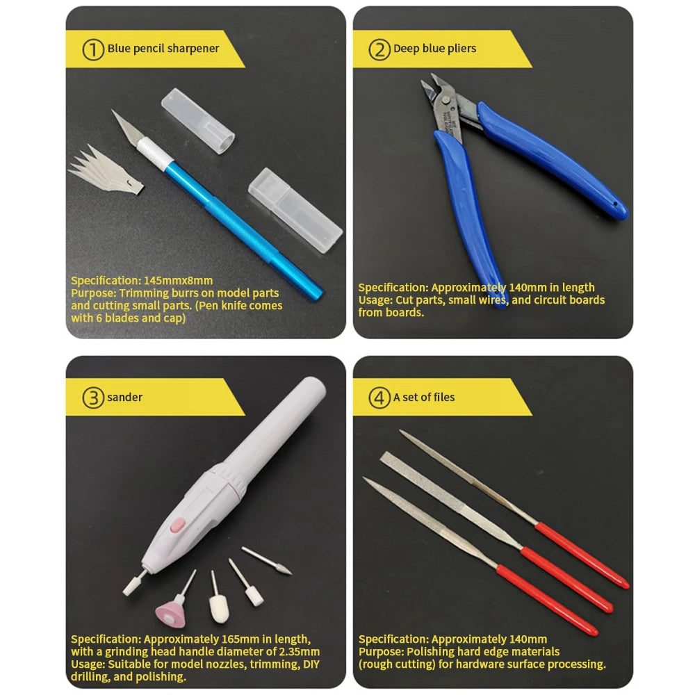 Model Basic Tools for Craft DIY Model Car Hobby Building Repairing Assembly Tool Handmade Scissors Tweezers Building Making Kit