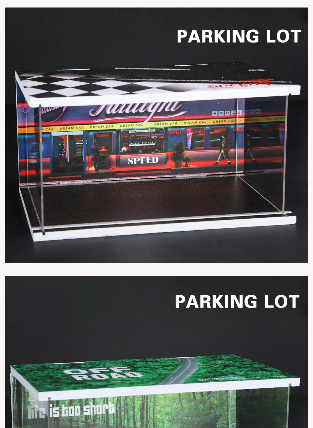 Diorama 1 32 Garage for Diecast Model Car Toy Display Case PVC Parking Lot Model Simulation Miniature Parking Space Scene