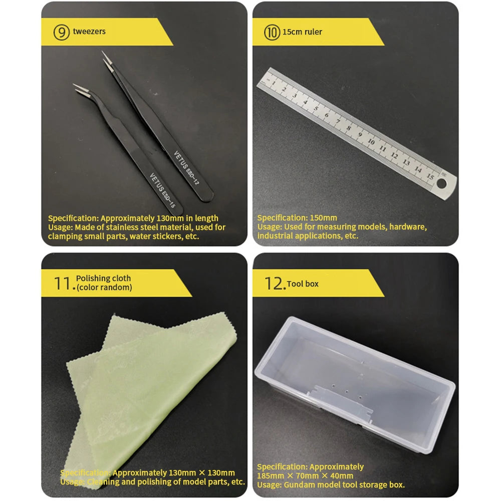 Model Basic Tools for Craft DIY Model Car Hobby Building Repairing Assembly Tool Handmade Scissors Tweezers Building Making Kit