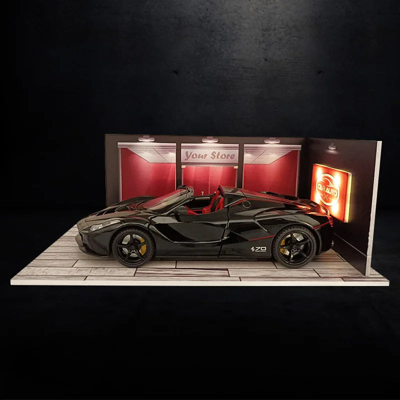 1/32 1/24 Scale PVC Material with Light Alloy Diecast Car Model Assembly Toy Simulation Underground Parking Lot Building Model