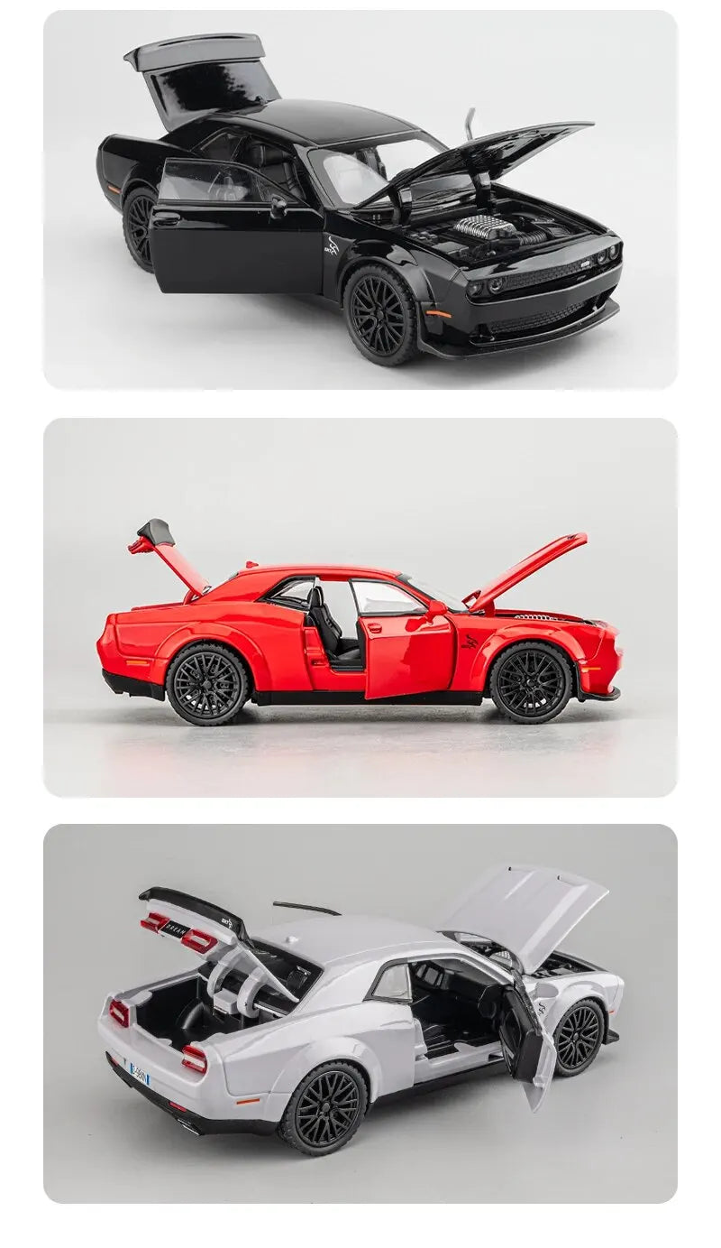 1:32 Dodge Hellcat Diecast Car – Pull Back, Sound & Light | Metal Model – OksadeLtd™