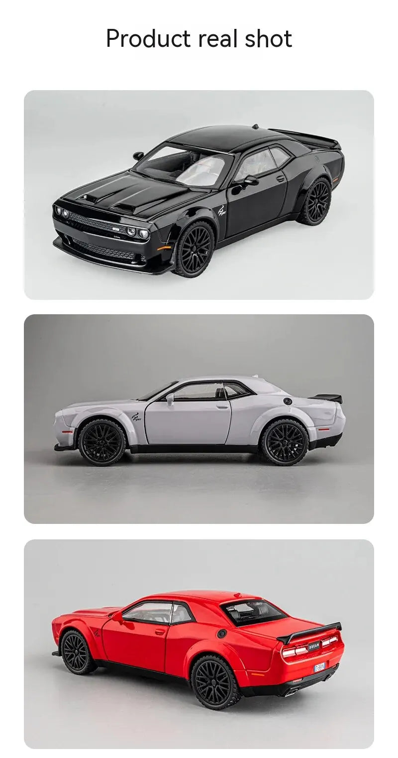1:32 Dodge Hellcat Diecast Car – Pull Back, Sound & Light | Metal Model – OksadeLtd™